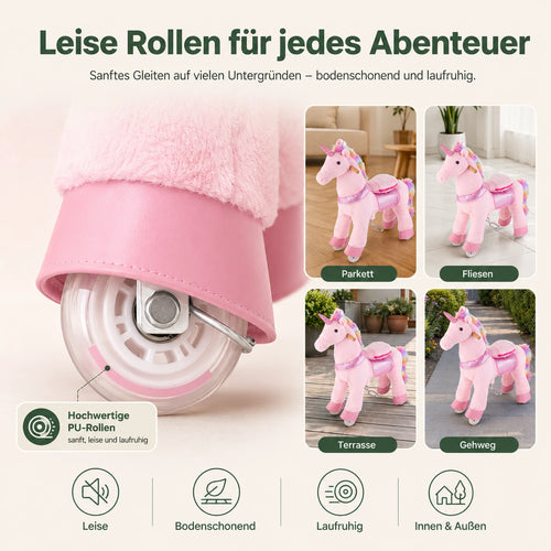 LunaGlide™ Einhorn-Reitpferd mit Rollen & Sound