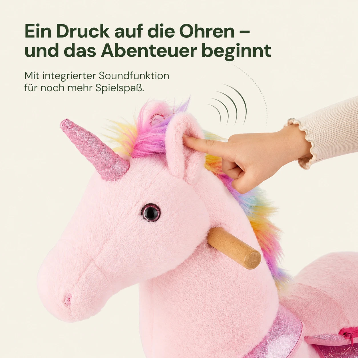 LunaGlide™ Einhorn-Reitpferd mit Rollen & Sound